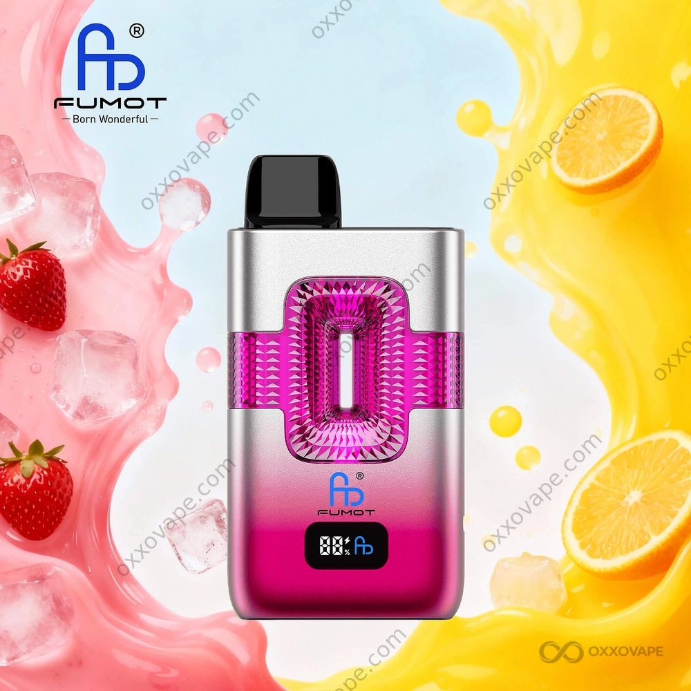 fruity flavored vapes Fumot RandM Eco 50000 50K Puffs Disposable Vape | 2-in-1 Dual Flavor 10+10mL Smart Display juicy bar disposable Flavor:CHEBRY GELATO(H) - FRUIT STRIPE(H) - STRAW-TANGIE(S) GEEK BAR PULSE 2