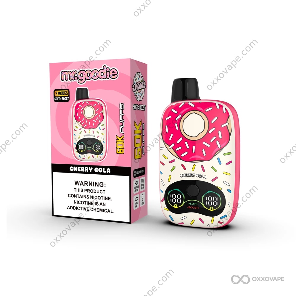 best cola disposable vape Mr.Goodie Donut 60000 60K Puffs | Dual Mesh Coil Smart Display & Adjustable Airflow Choose your Flavor:Blueberry ice UWELL Caliburn charging dock