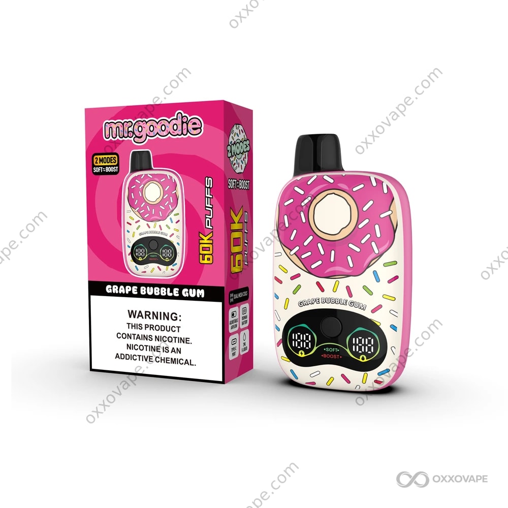 bubble gum disposable vape Mr.Goodie Donut 60000 60K Puffs | Dual Mesh Coil Smart Display & Adjustable Airflow Extract vape pens Select Flavor ::Frozen Strawberry Special Feature: Prevention of