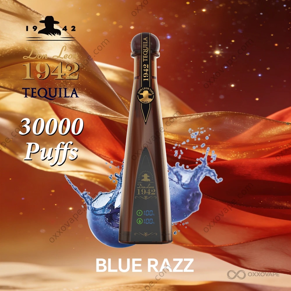tequila disposable vape Solaris Don Leon 1942 30000 30K Puffs | Smart Display & Mesh Coil Rechargeable | Liquor Bottle Design Vape 18650 Flavour:Raspberry Refresher Refillable Vape Pods |