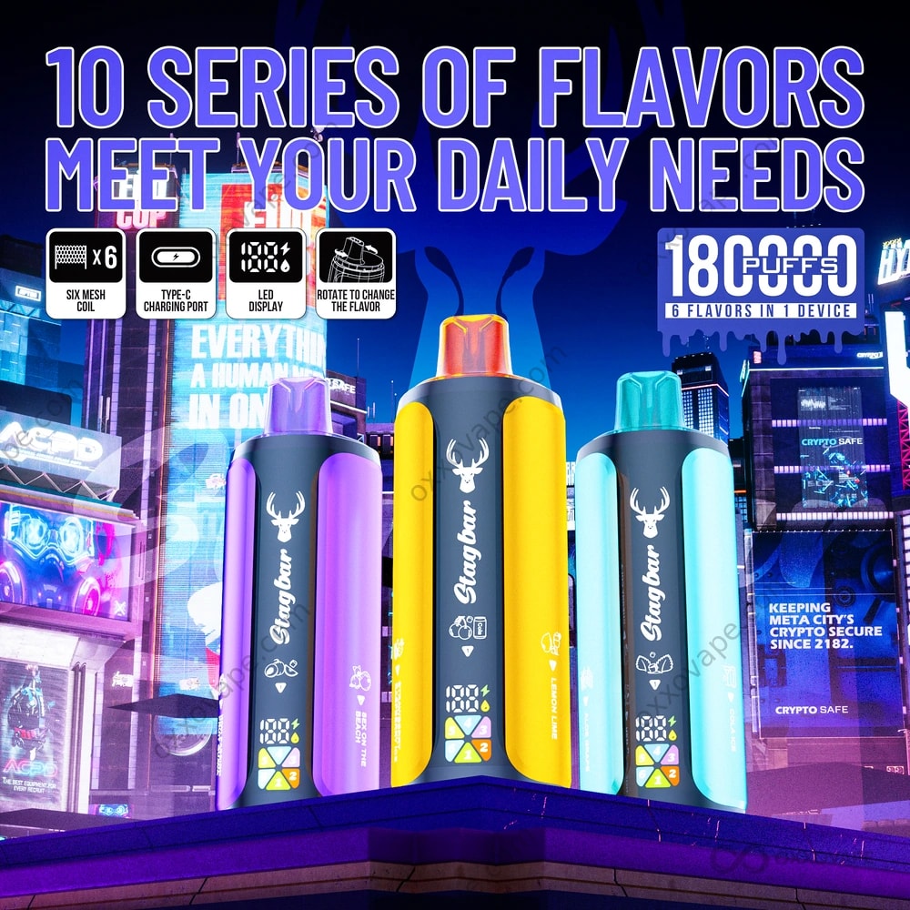 how much nicotine is in the sx vapes disposable Stag Bar 180000 180K Puffs Vape | 6-in-1 Flavor Switching & Six Mesh Coils | Mega Puff Disposable Vape Kit:Care Version (2 Pods Included) xros3 Foger Switch Pro Replacement