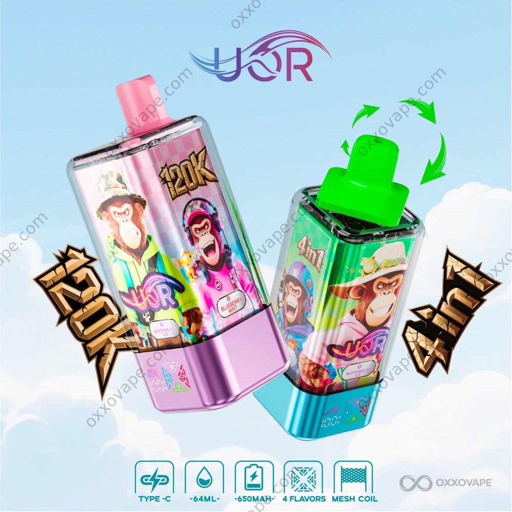 disposable vape with digital display UOR 120000 120K Puffs | 4-in-1 Flavor Switching & LED FLAVORS:KIWI PASSION FRUIT VOOPOO ARGUS G4 Kit 510 threaded batteries