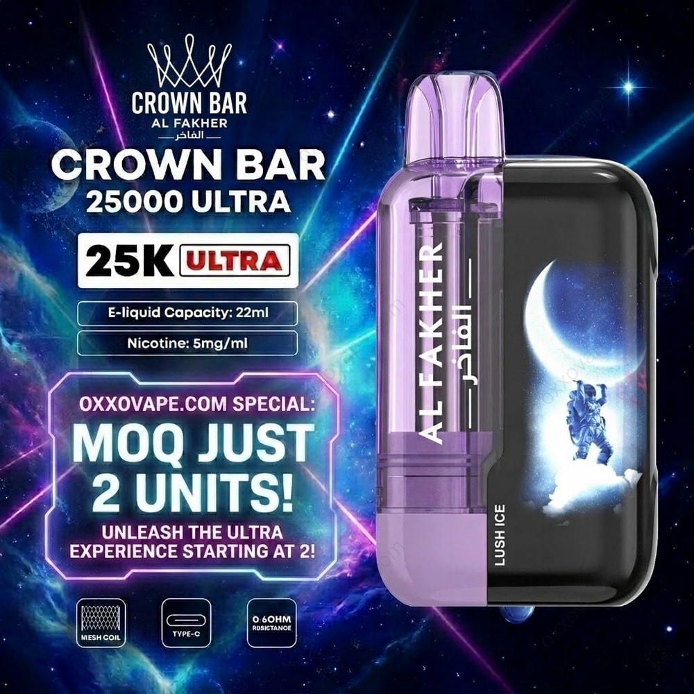 crown bar vape dtl mtl AL FAKHER 25000 Ultra 25K Puffs Disposable | Dual Mode MTL/DTL Mesh Coil & Smart Display | Long-Lasting Fruit Flavor Vape Buy RELX Pod Pro Flavour:Frunk Bar Watermelon Do Vapes Set Off