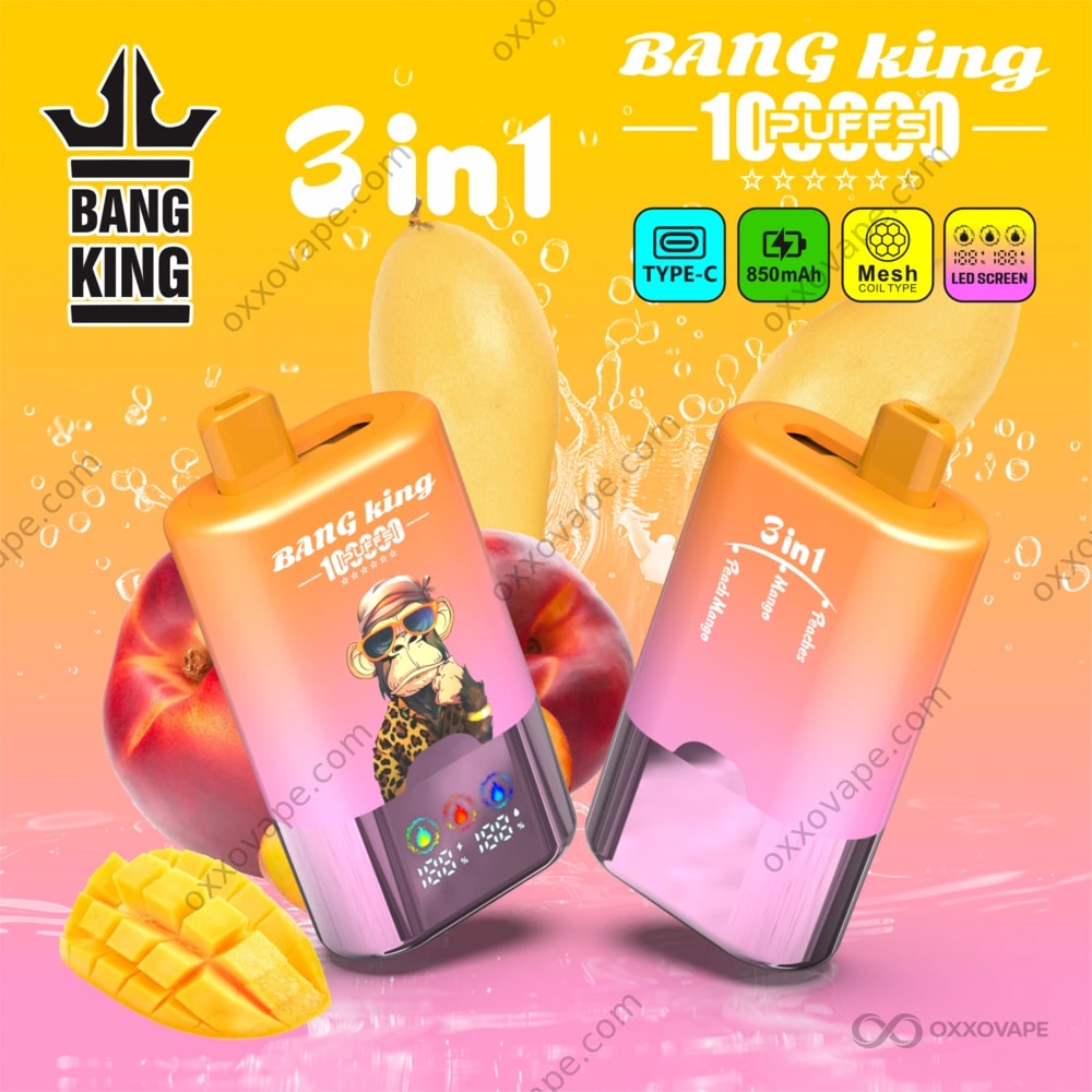 Bang King 100000 100K Puffs Disposable Vape | 3-in-1 Triple Flavor  Switching & Mesh Coil | Long-Lasting Rechargeable Vape Direct Distribution