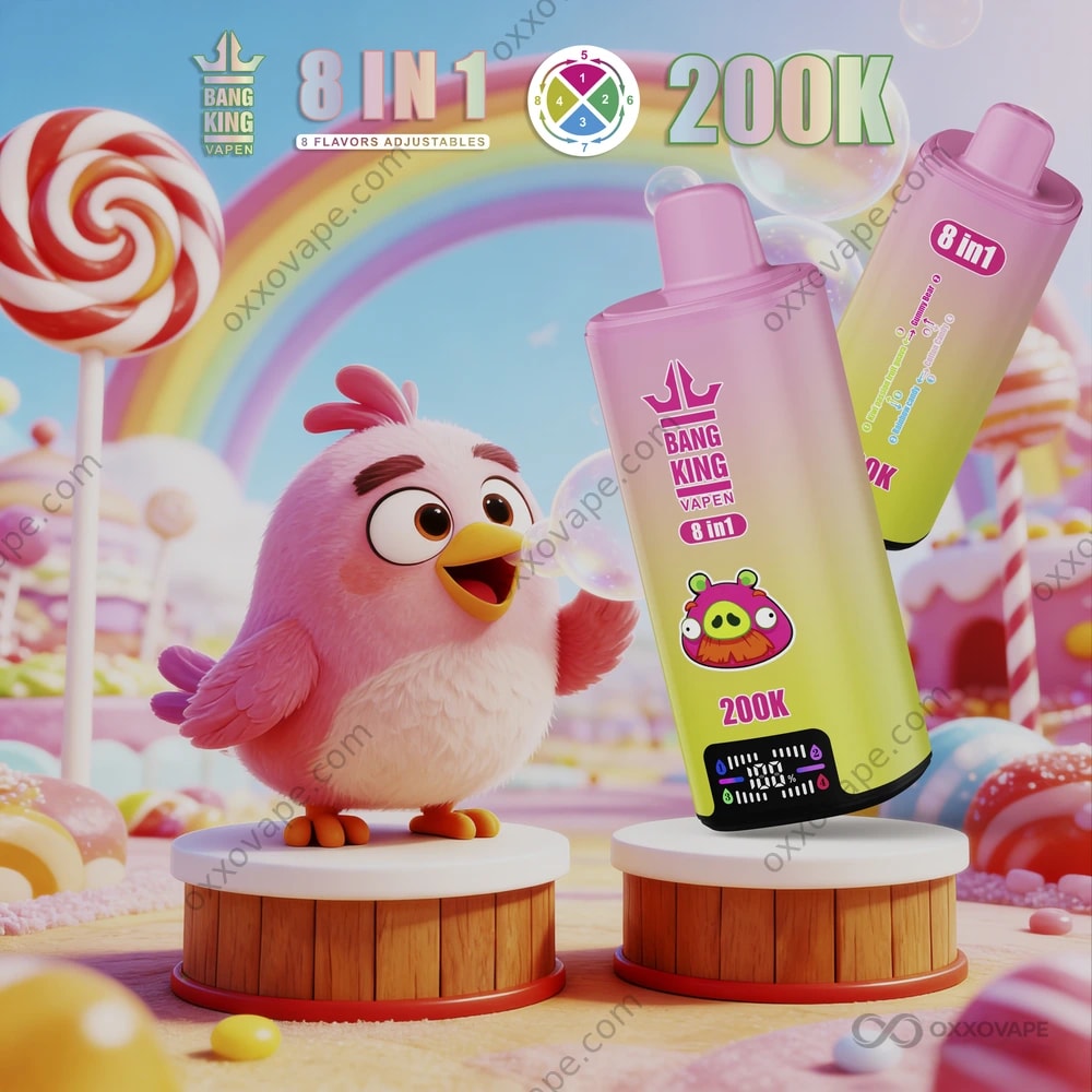 Bang King 200000 Kiwi Passion Fruit Guava Gummy Bear Rainbow Candy Cotton Candy Flavor Pack