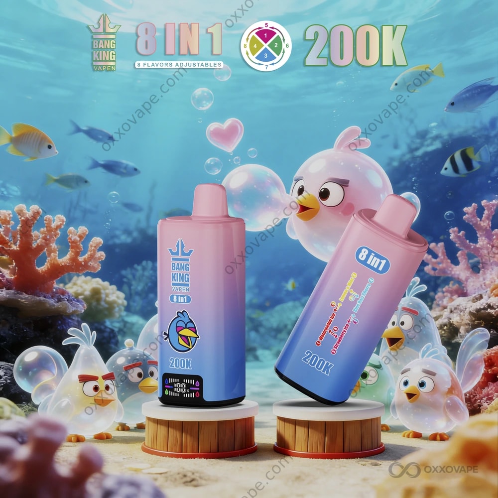 Bang King 200000 Watermelon Ice Lemon Mint Strawberry Ice Blue Razz Cherry Flavor Pack