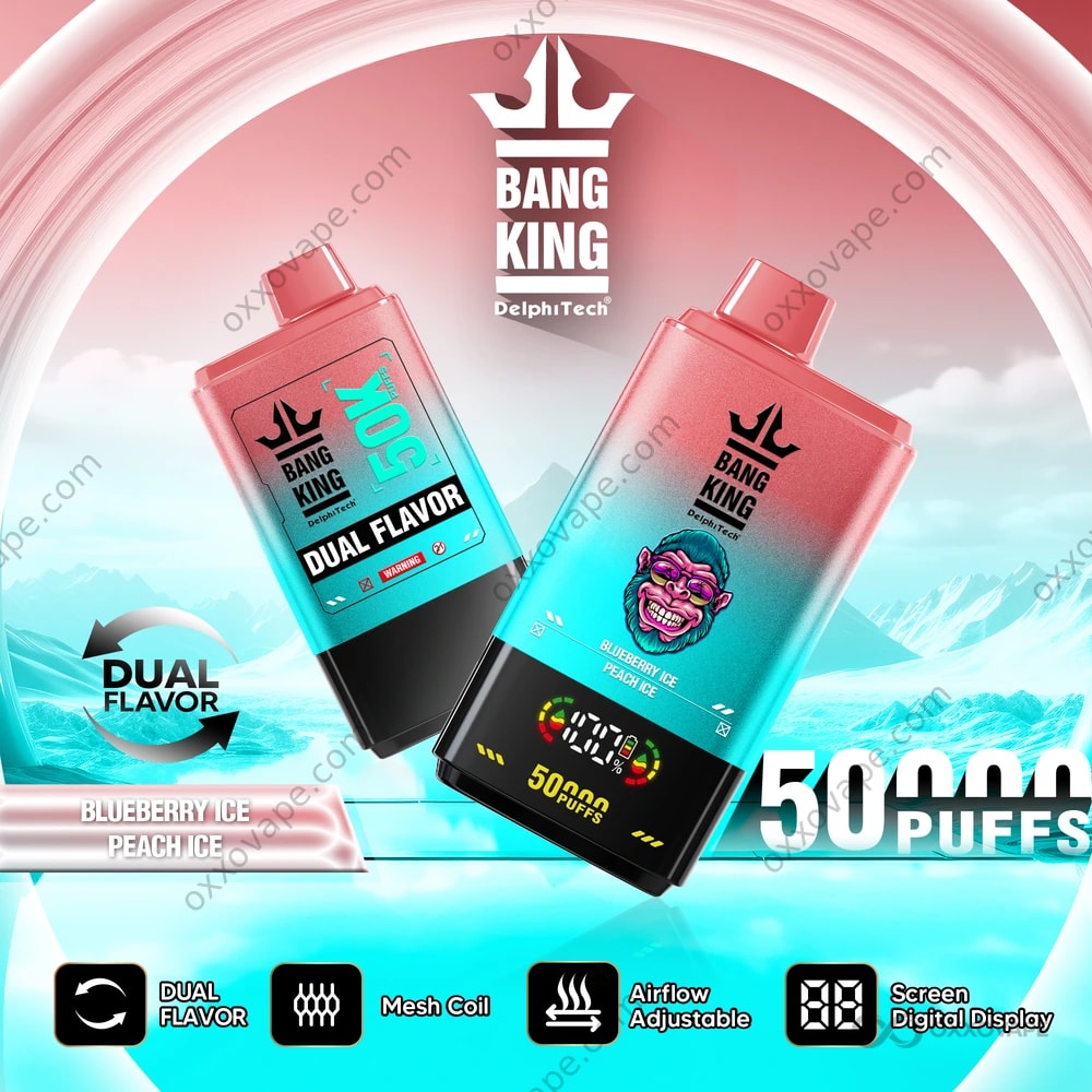 Bang King 50000 Puffs Blueberry Ice and Peach Ice Double Flavor Disposable Vape EU
