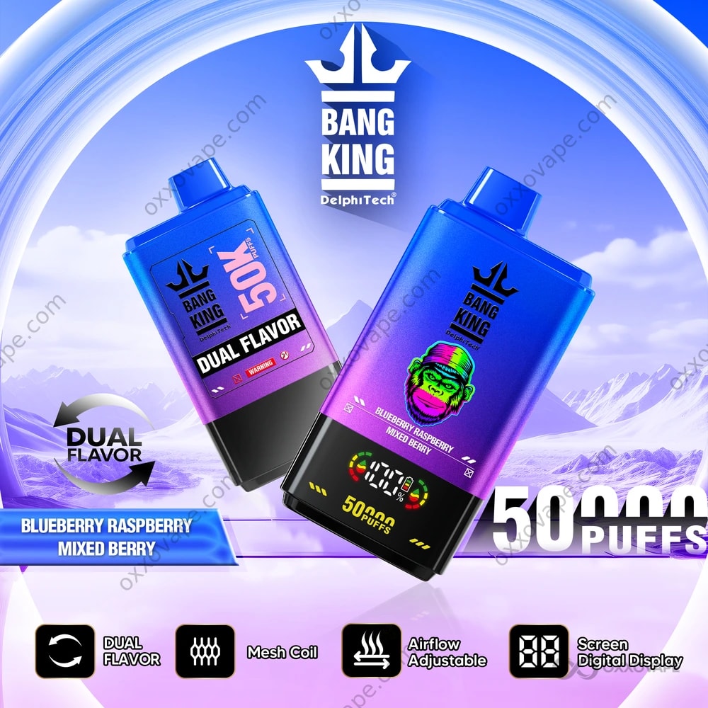 Bang King 50000 Puffs Blueberry Raspberry and Mixed Berry Double Flavor Vape EU