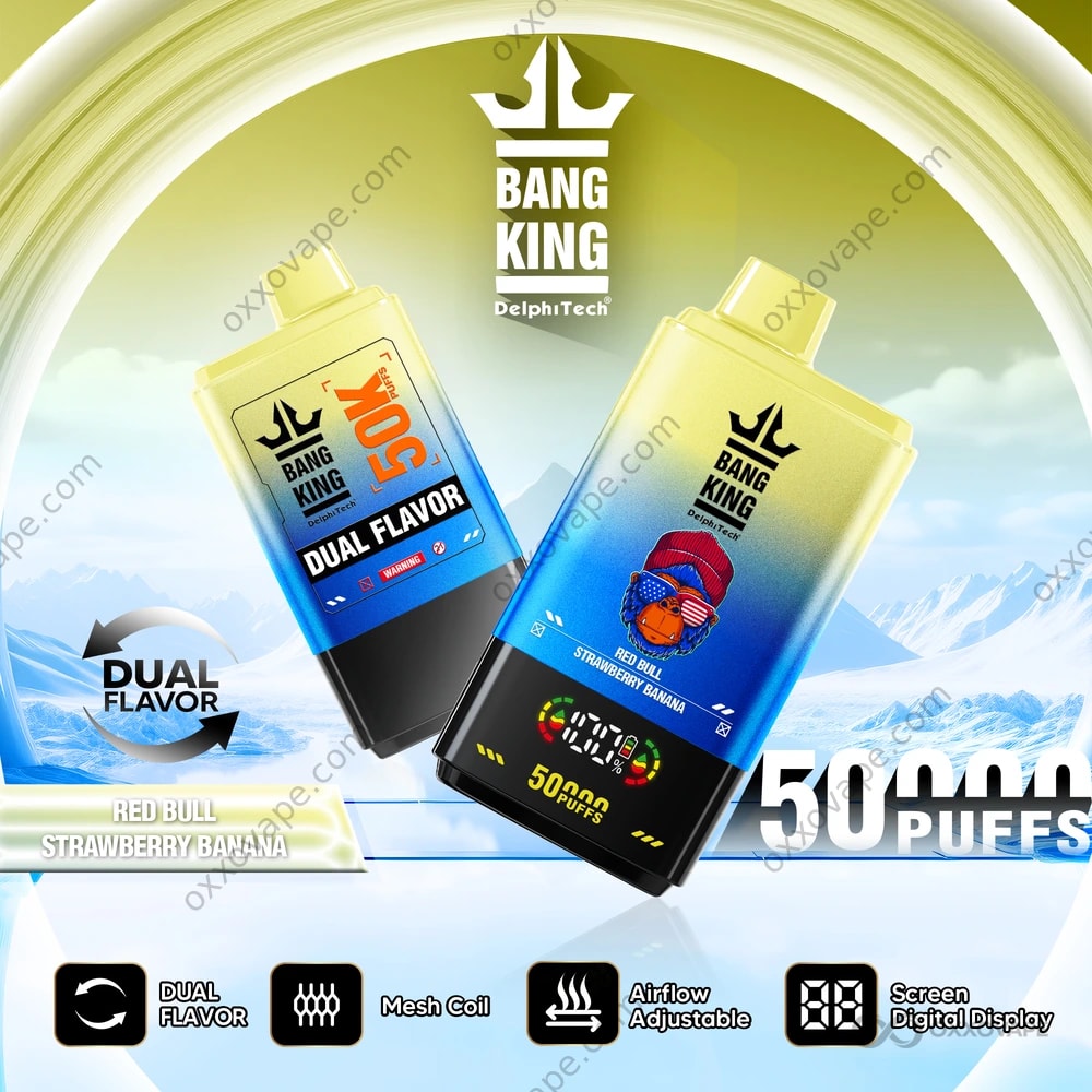 Bang King 50000 Puffs Red Bull and Strawberry Banana Double Flavor Disposable Vape EU