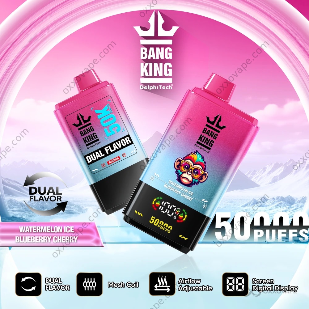 Bang King 50000 Puffs Watermelon and Blueberry Cherry Double Flavor Disposable Vape EU
