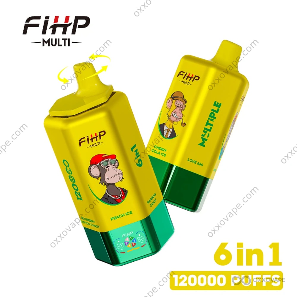 FIHP Multi 120000 120K Puffs Disposable Vape | 6-in-1 Flavor Switching Dual  Mesh Coil Smart LED Screen