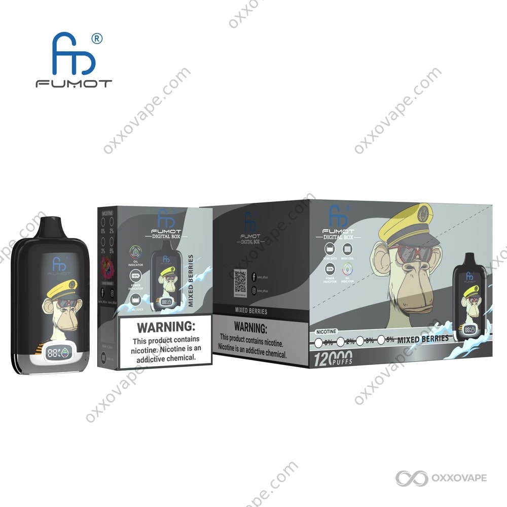 Fumot RandM Digital Box 12000 12K Puffs Disposable Vape | LED Display &  Rechargeable 850mAh | 40 Flavors Nicotine Salt Vape