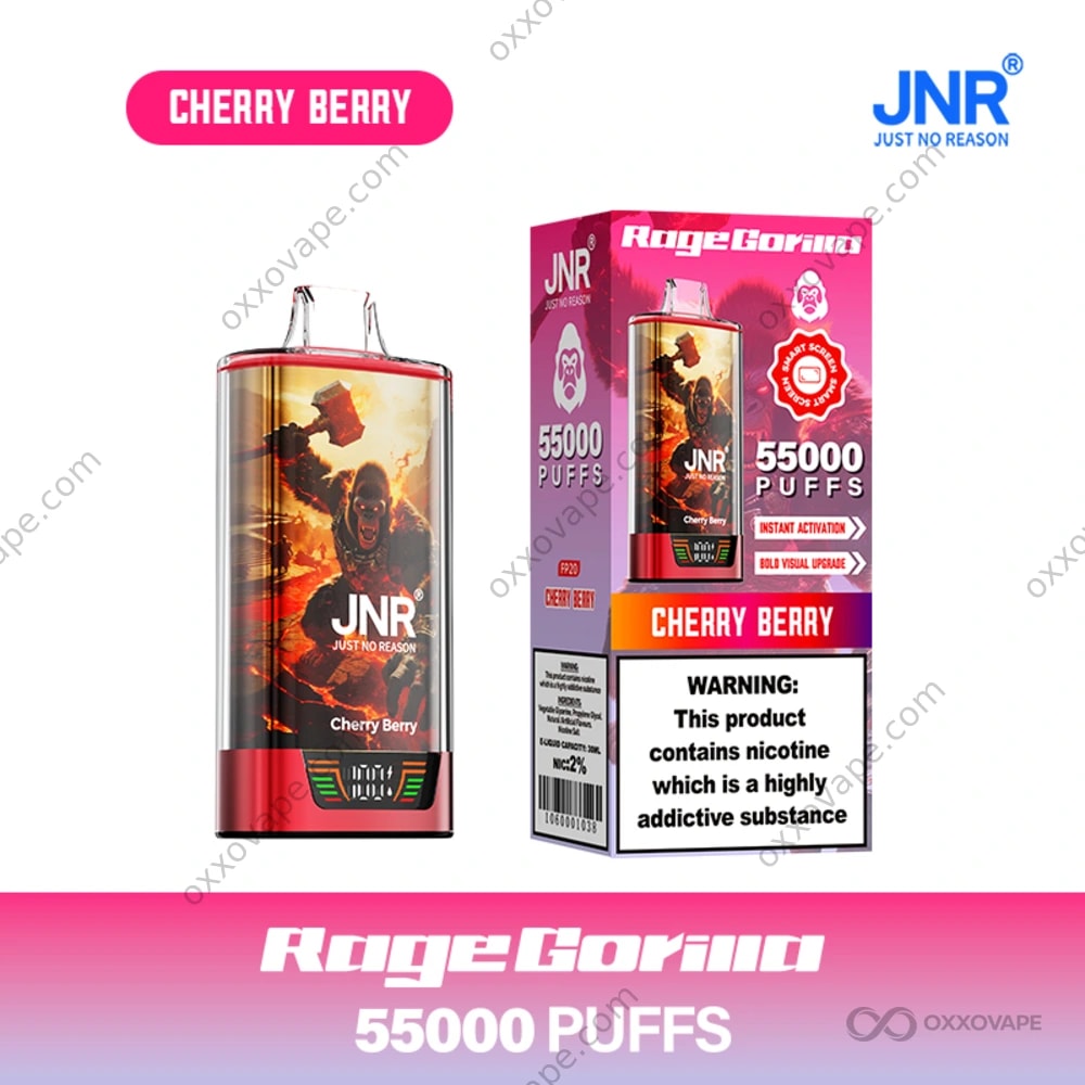 JNR Rage Gorilla 55000 Cherry Berry Flavor Disposable Vape