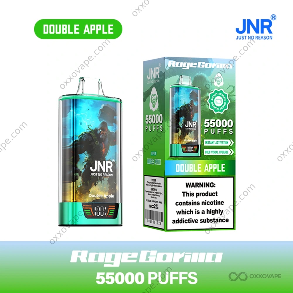 JNR Rage Gorilla 55000 55K Puffs Disposable Vape | Dual Mesh Coil Smart  Display Type-C Fast Charging