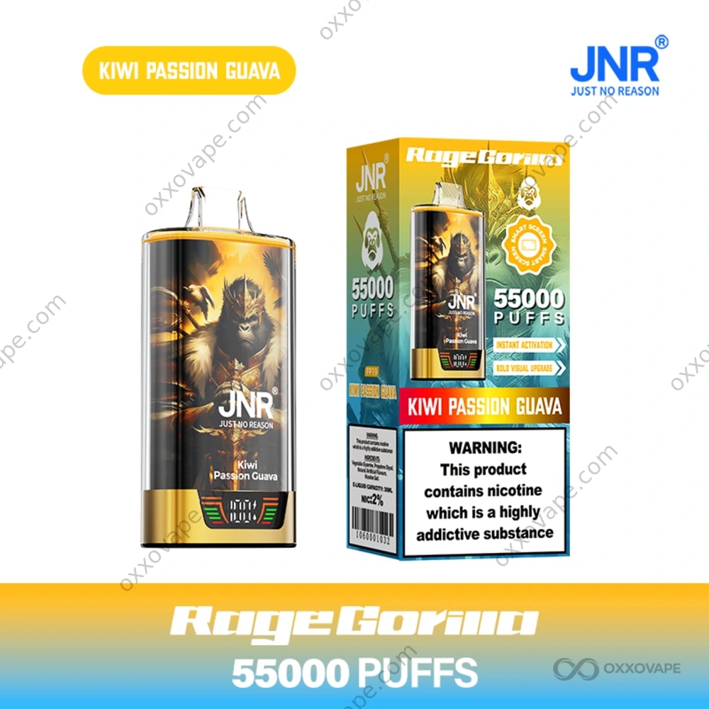 JNR Rage Gorilla 55000 Kiwi Passion Guava Flavor Disposable Vape