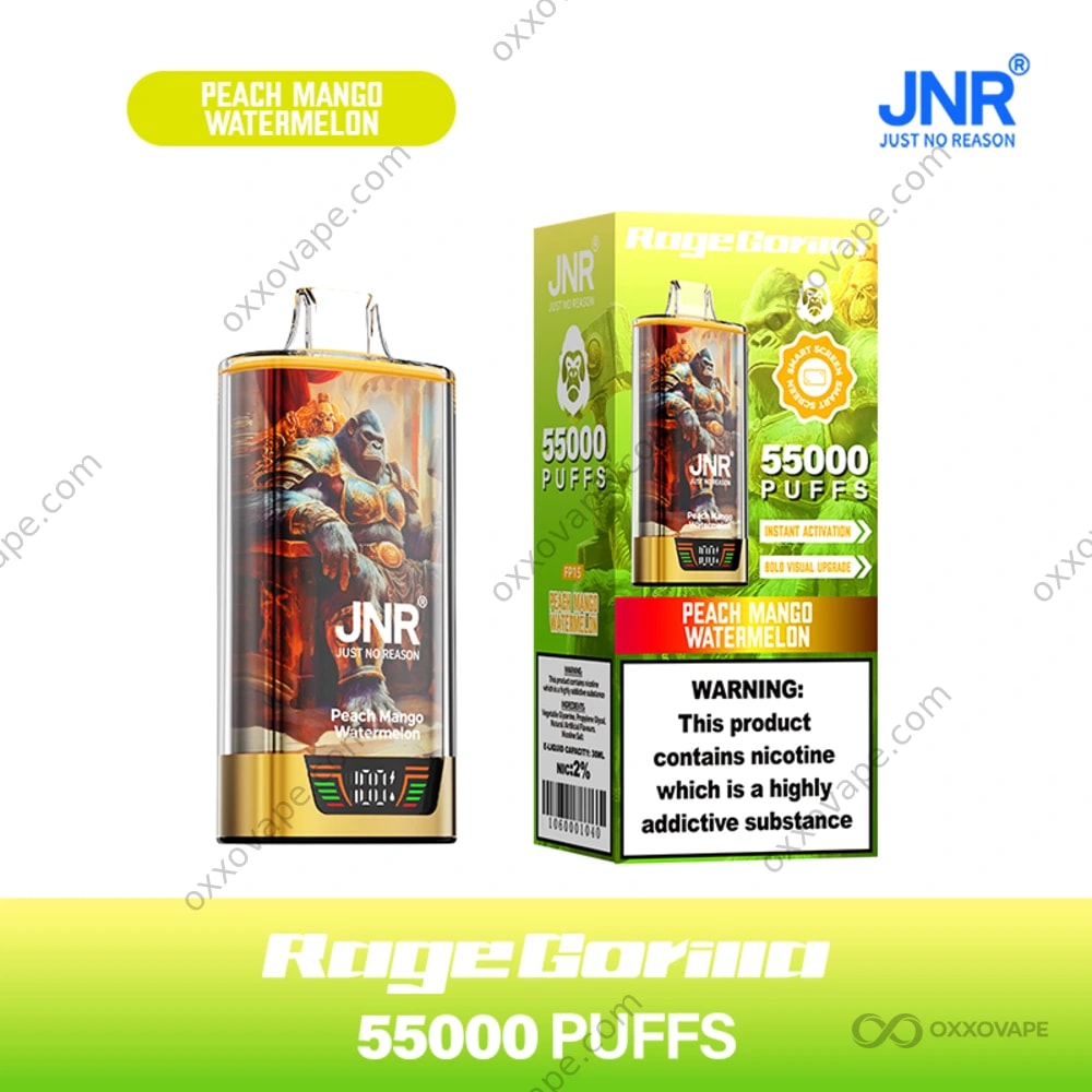 JNR Rage Gorilla 55000 Peach Mango Watermelon Flavor Disposable Vape