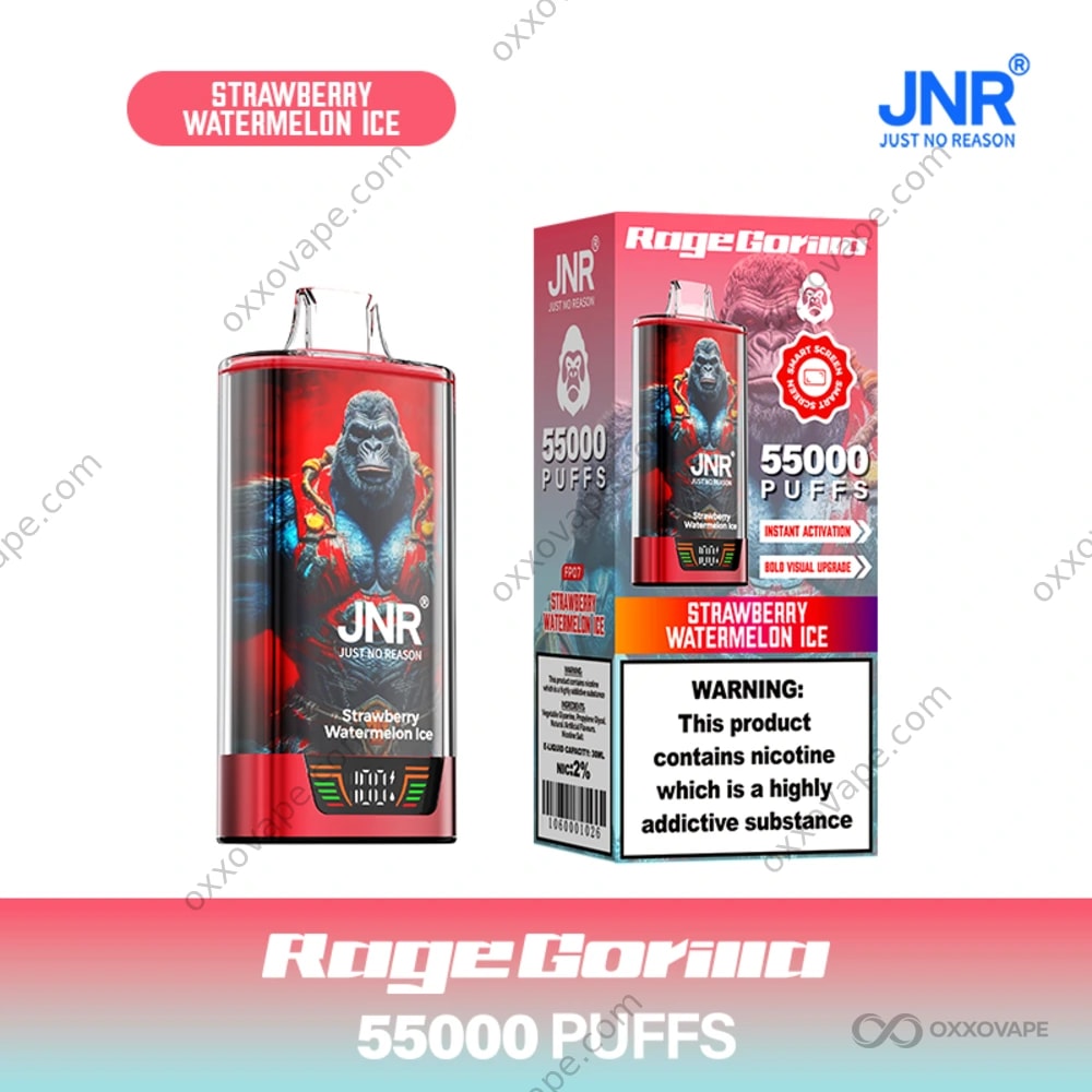 JNR Rage Gorilla 55000 Strawberry Watermelon Ice Flavor Disposable Vape