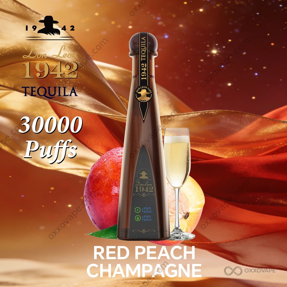 Solaris Tequila Don Leon 1942 30000 Puffs Disposable Vape Red Peach Champagne Flavor