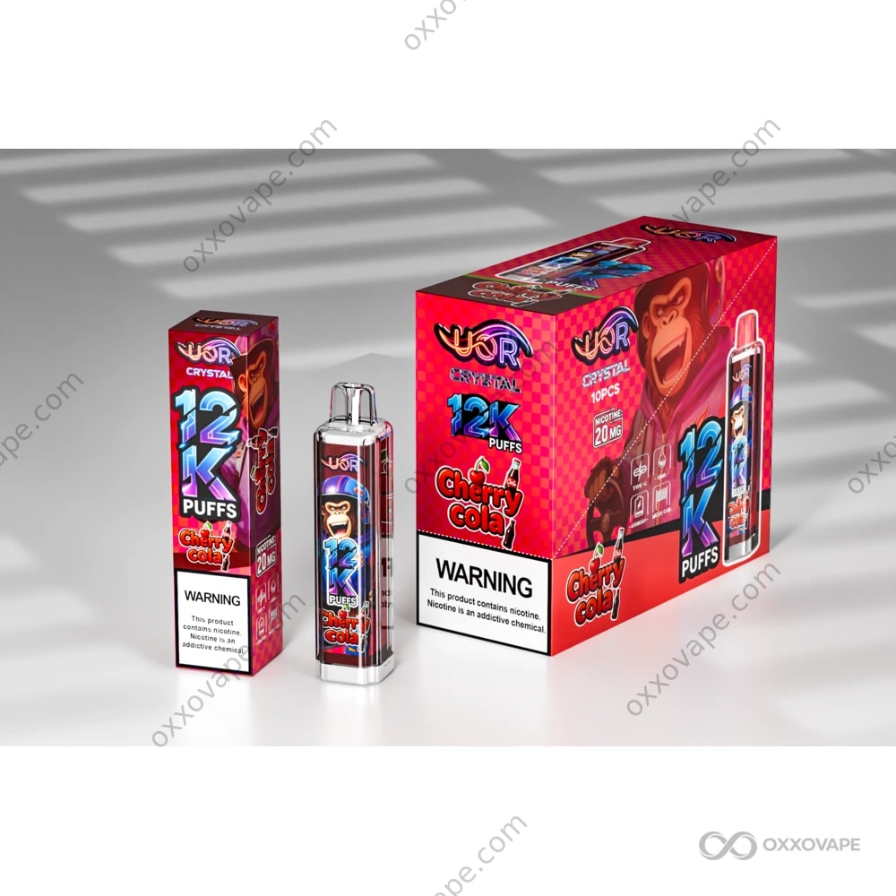 UOR Crystal 12000 12K Puffs Disposable Vape | RGB Light & Rechargeable Mesh  Coil