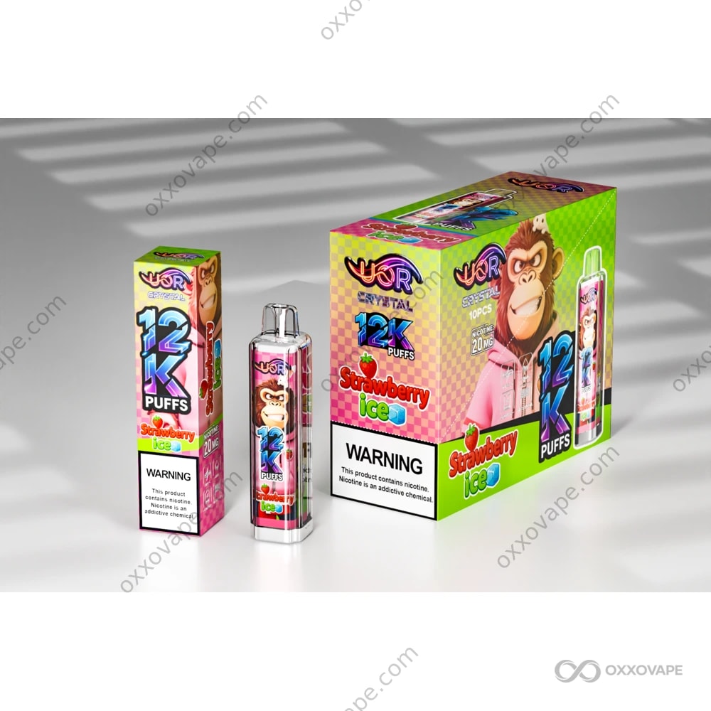 UOR Crystal 12000 12K Puffs Disposable Vape | RGB Light & Rechargeable Mesh  Coil | Premium Long-Lasting Vape