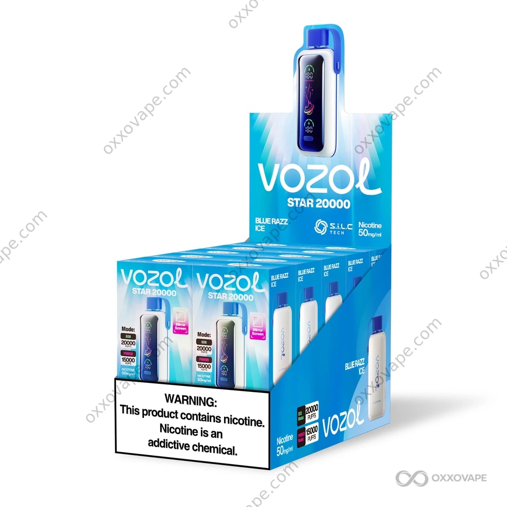 elfbar elfa master akku Vozol Star 20000 20K Puffs Disposable Vape | Dual Mesh Coil & Music LED |  Long-Lasting Rechargeable Vape