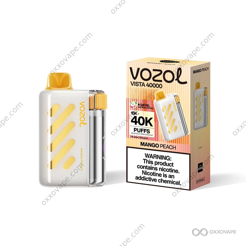 Vozol Vista 40000 Mango Peach flavor smooth all-day disposable vape