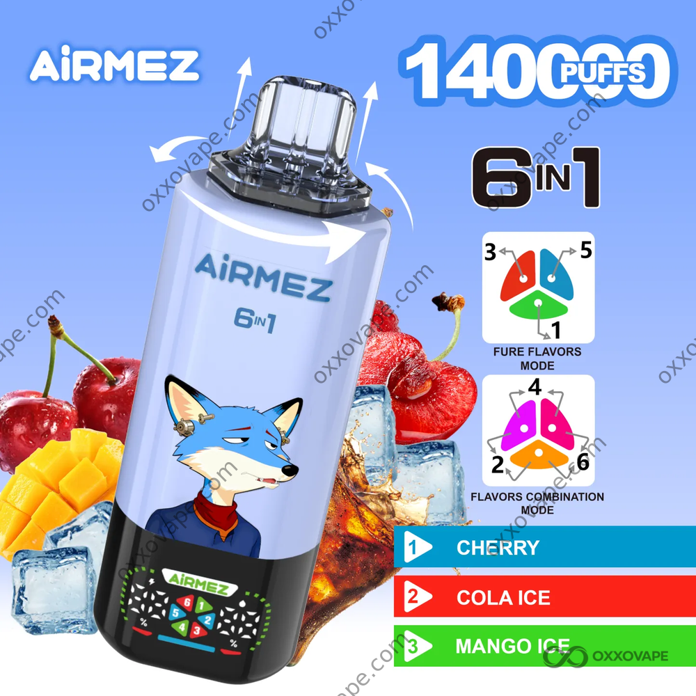 Airmez Fox 140000 Cherry Cola Ice Mango Ice Flavor Combination Disposable Vape