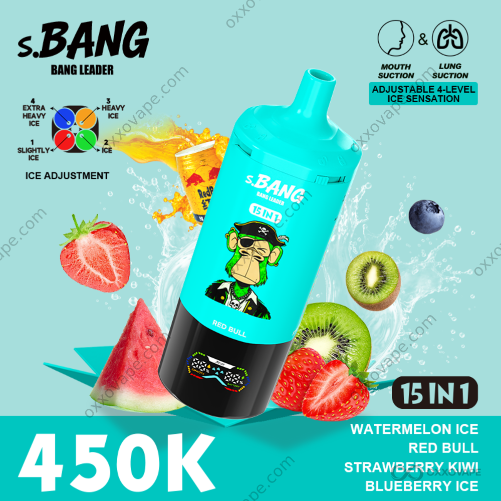 Bang Leader 450000 Puffs Watermelon Ice Red Bull Strawberry Kiwi Blueberry Ice Flavor Set