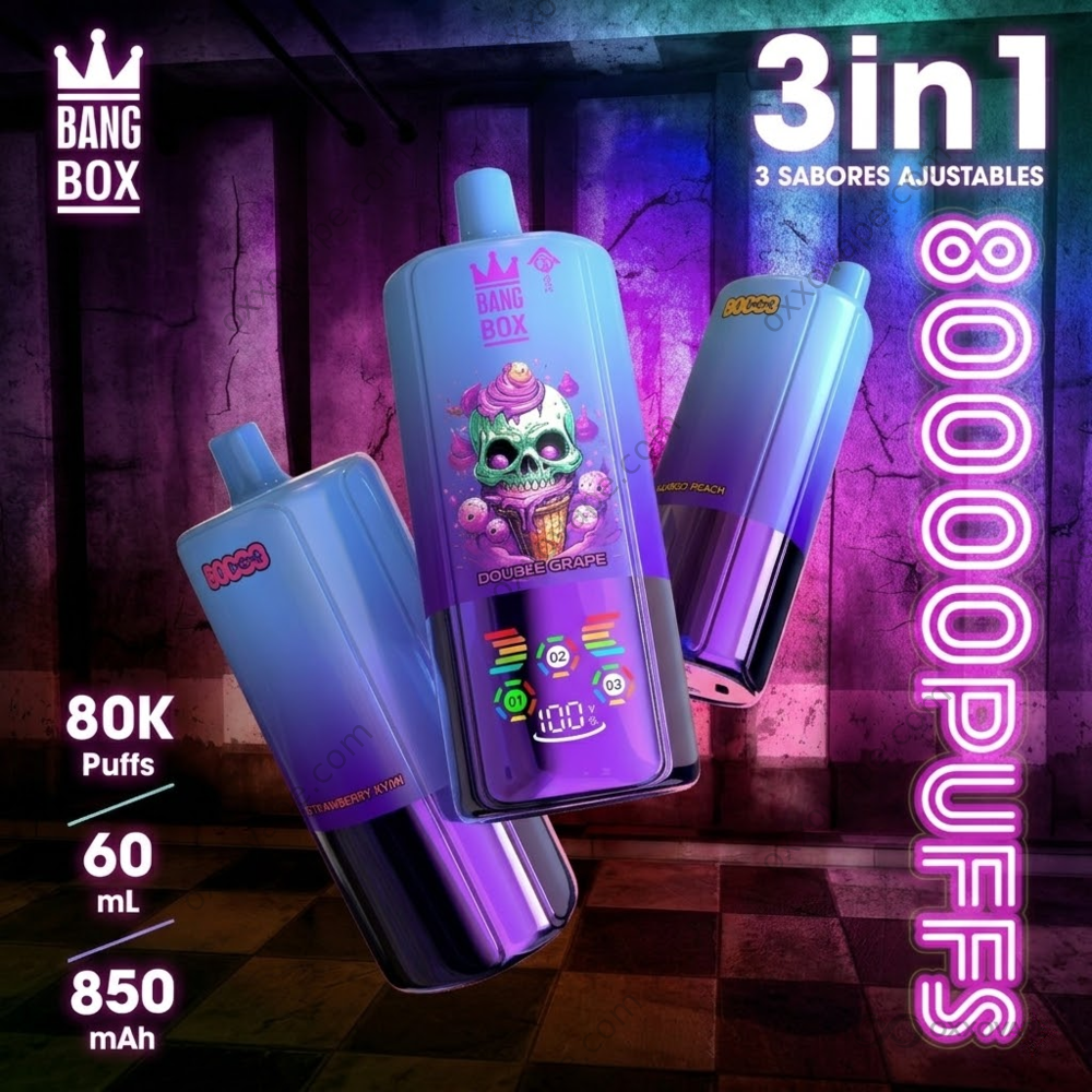 BangBox 80000 80K Puffs 3-in-1 Flavor Switch Disposable Vape with Triple Mesh Coil and Smart Display