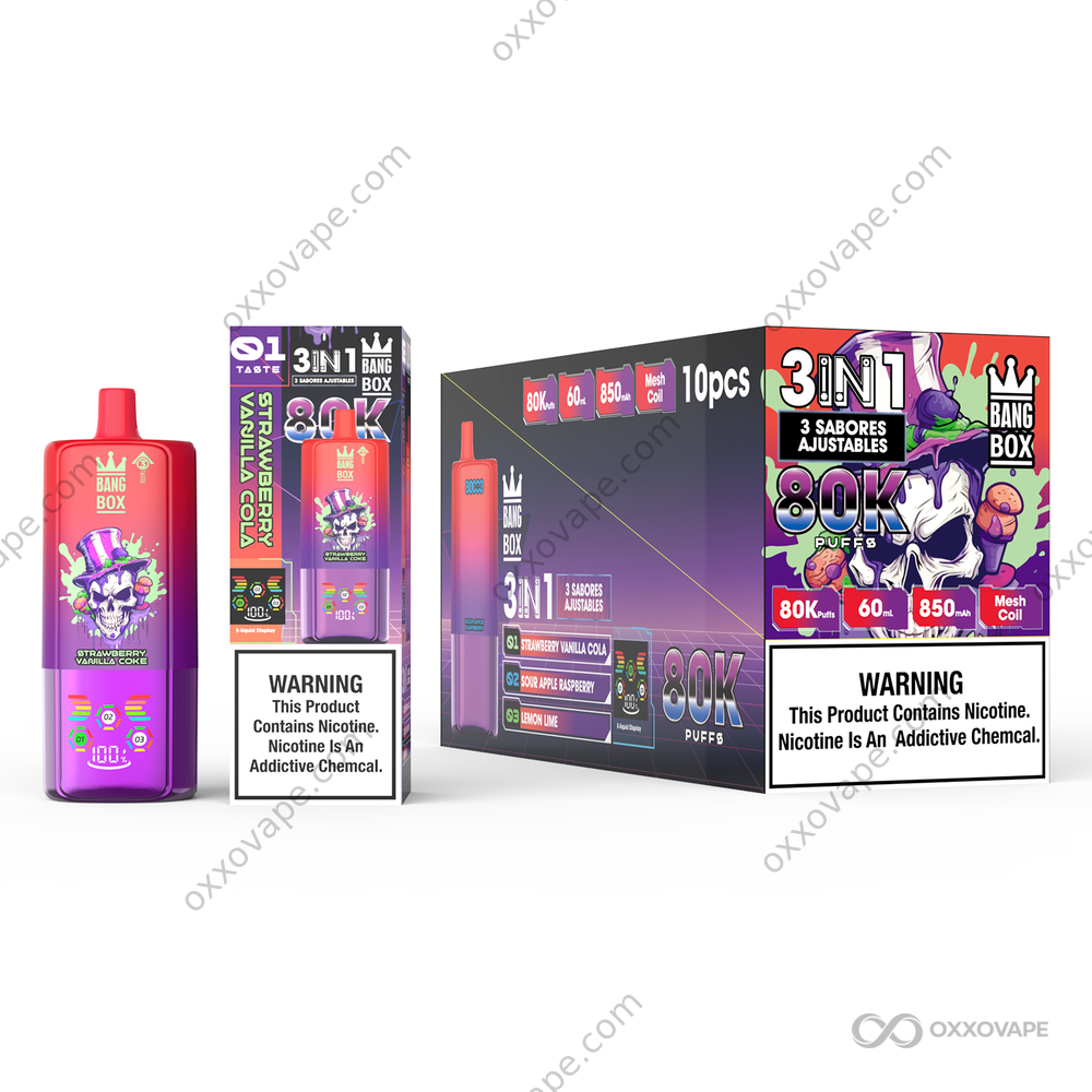 BangBox 80000 Strawberry Vanilla Cola Sour Apple Raspberry Lemon Lime Flavor Switch Vape