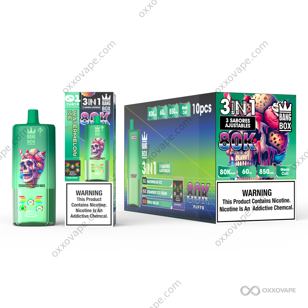 BangBox 80000 Watermelon Ice Strawberry Ice Cream Triple Melon 3-in-1 Flavor Disposable Vape