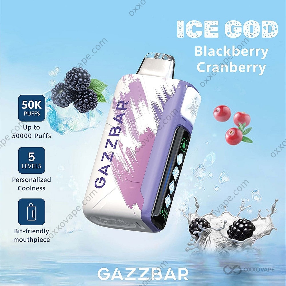Gazzbar Ice God 50000 Blackberry Cranberry Flavor Disposable Vape