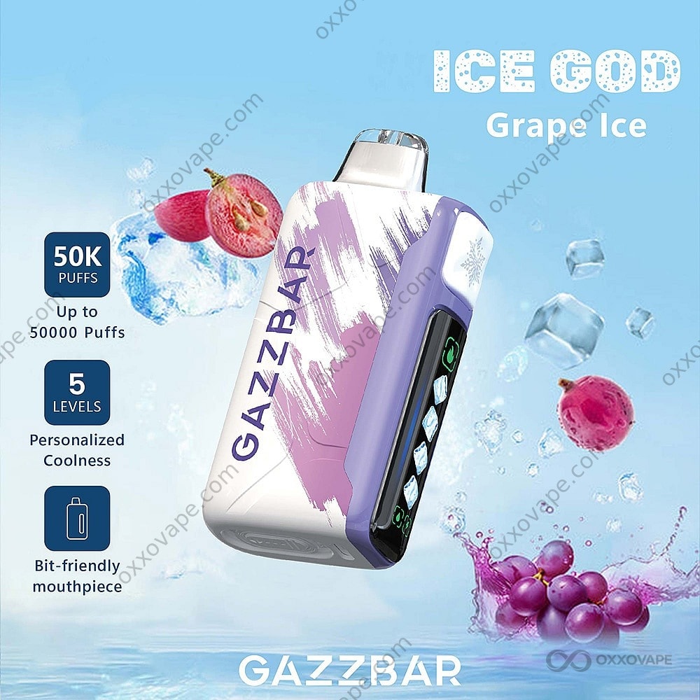 Gazzbar Ice God 50000 Grape Ice Flavor Disposable Vape