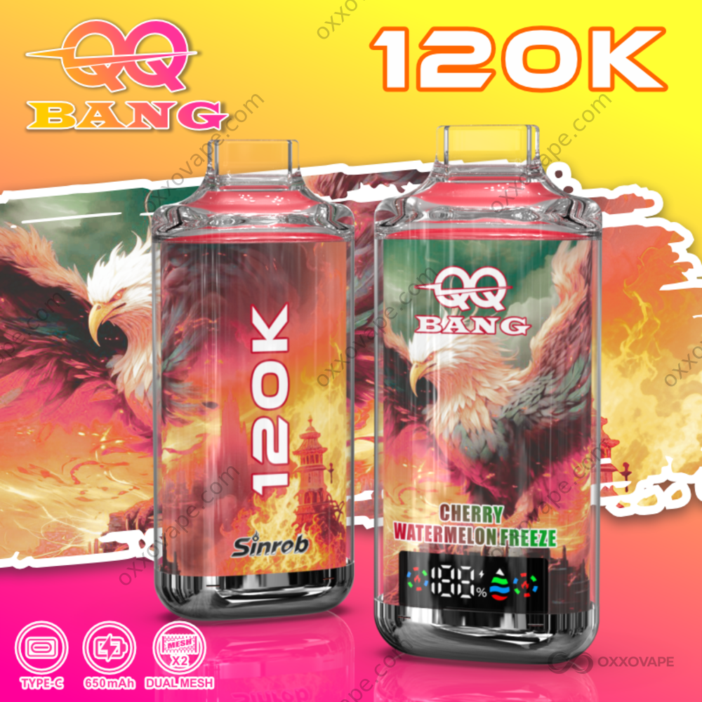 QQ Bang 120000 Puffs Cherry Watermelon Freeze icy menthol disposable vape