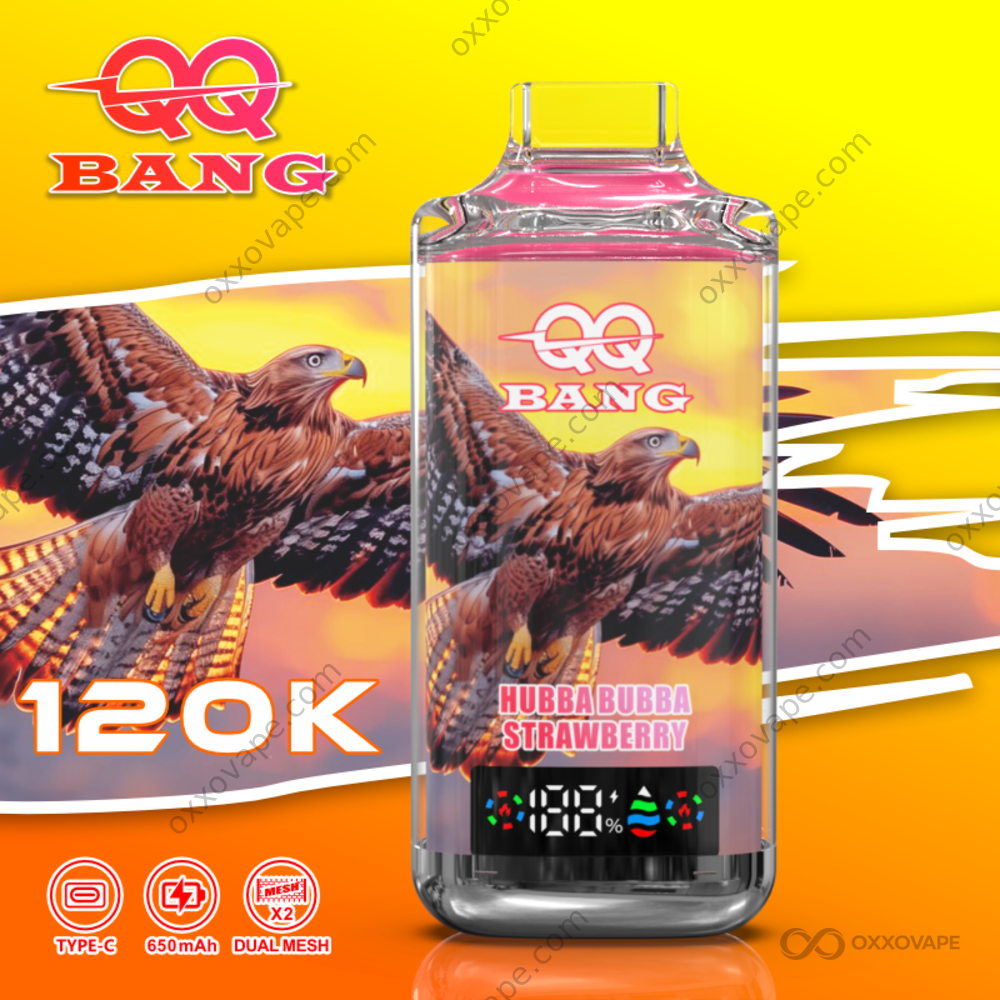 QQ Bang 120000 Puffs Hubba Bubba Strawberry bubblegum candy disposable vape
