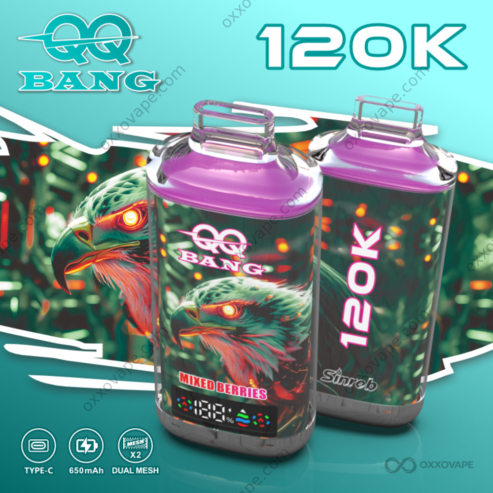 QQ Bang 120000 Puffs Mixed Berries wild berry blend disposable vape crystal design