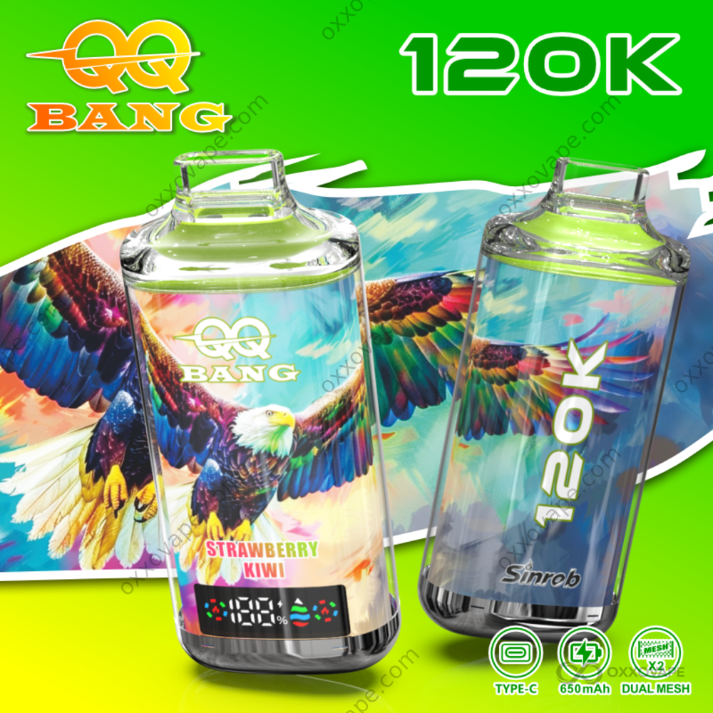 QQ Bang 120000 Puffs Strawberry Kiwi disposable vape tropical crystal design