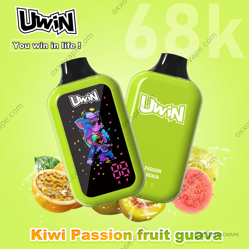 Uwin Digital Box 68000 Kiwi Passion Fruit Guava 68K Puffs Tropical Disposable Vape