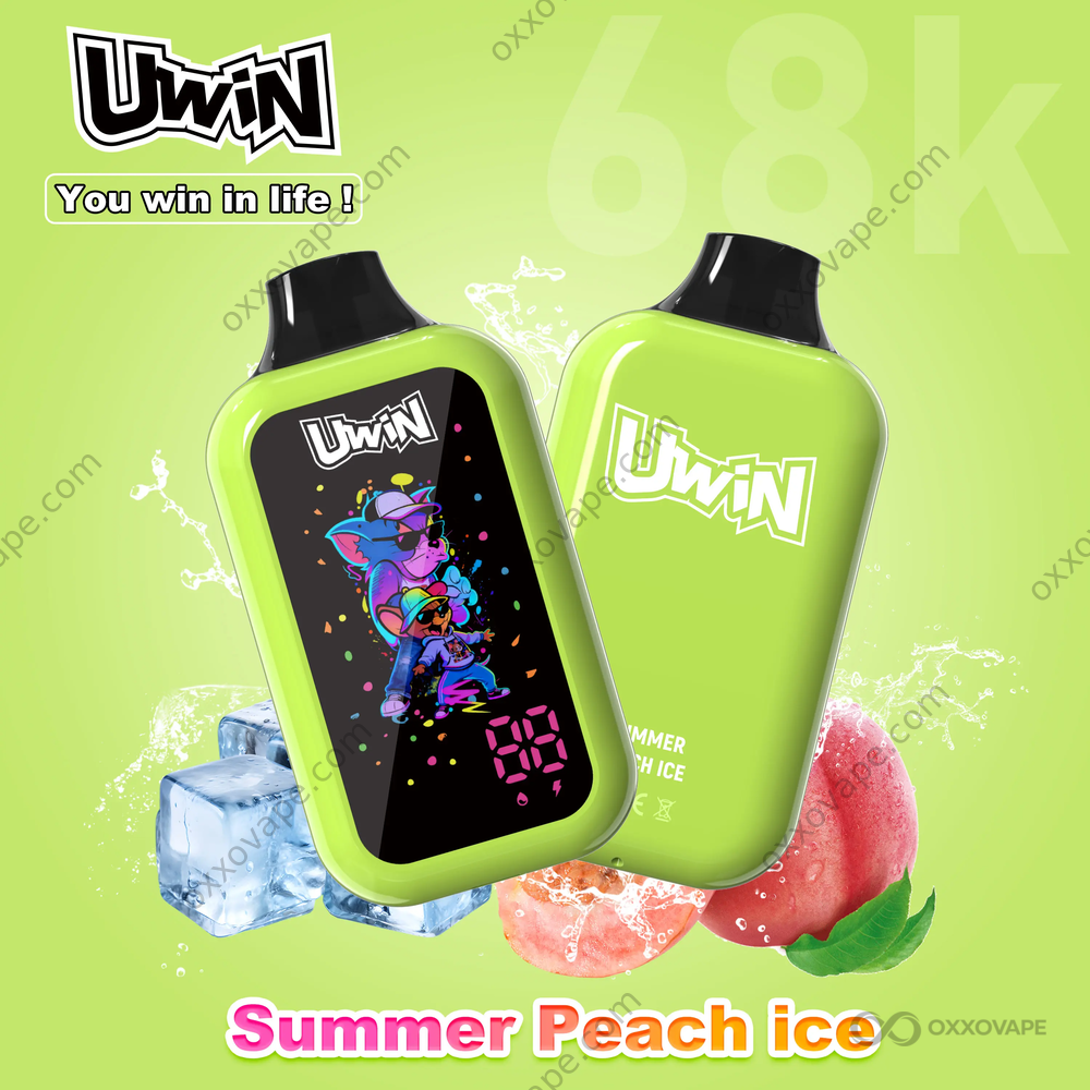 Uwin Digital Box 68000 Summer Peach Ice 68K Puffs Icy Fruit Disposable Vape