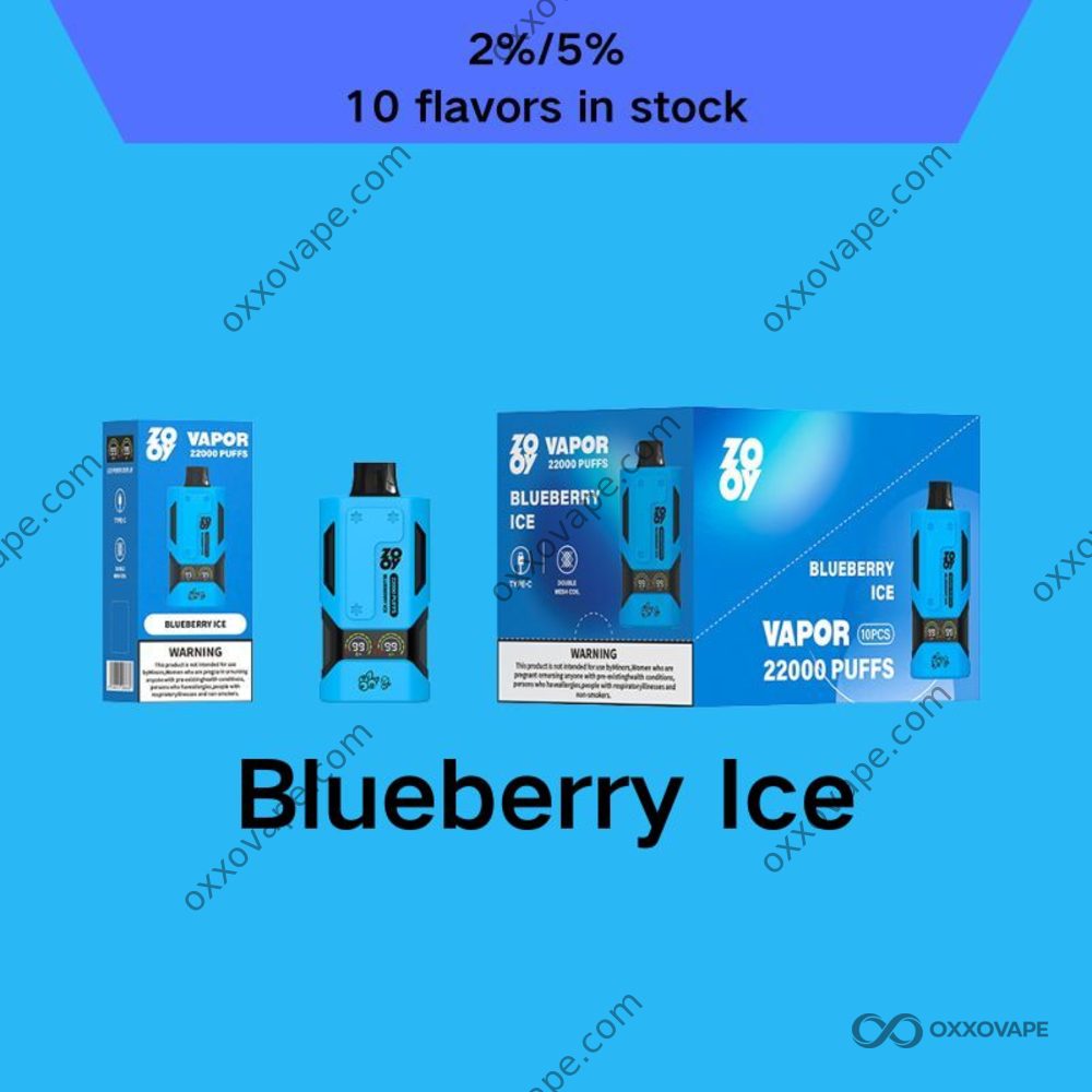 ZOOY Vapor 22000 Blueberry Ice flavor 22K puffs disposable vape EU Warehouse