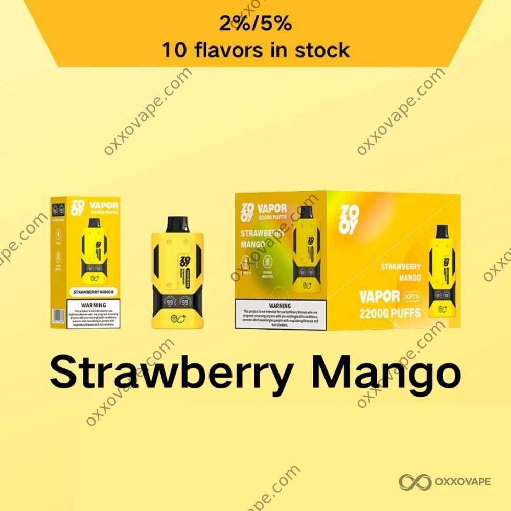 ZOOY Vapor 22000 Strawberry Mango flavor 22K puffs disposable vape