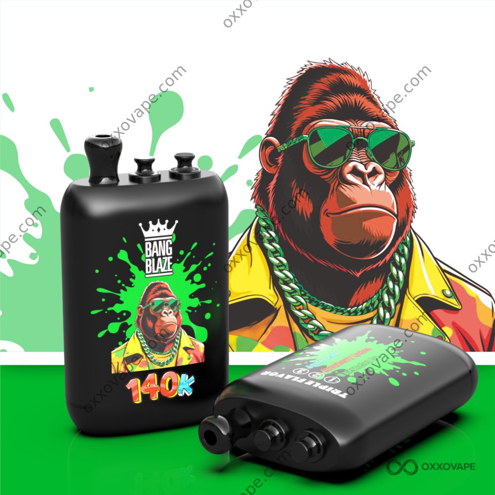 Bang Blaze 140000 140K Puffs Watermelon Ice Strawberry Lychee Gummy Bears Triple Flavor Disposable Vape