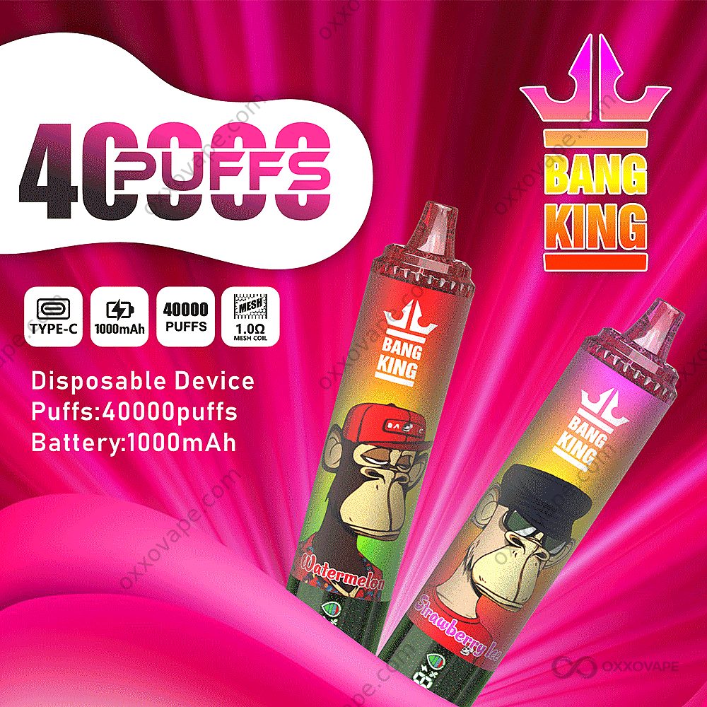 Bang King 40000 Puffs Disposable Vape with LED display and adjustable airflow