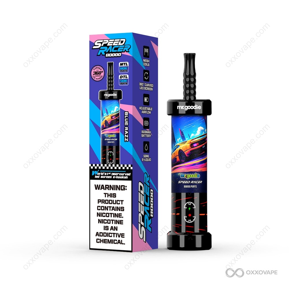 Mr.Goodie Speed Racer 80000 Blue Razz Flavor Disposable Pod System