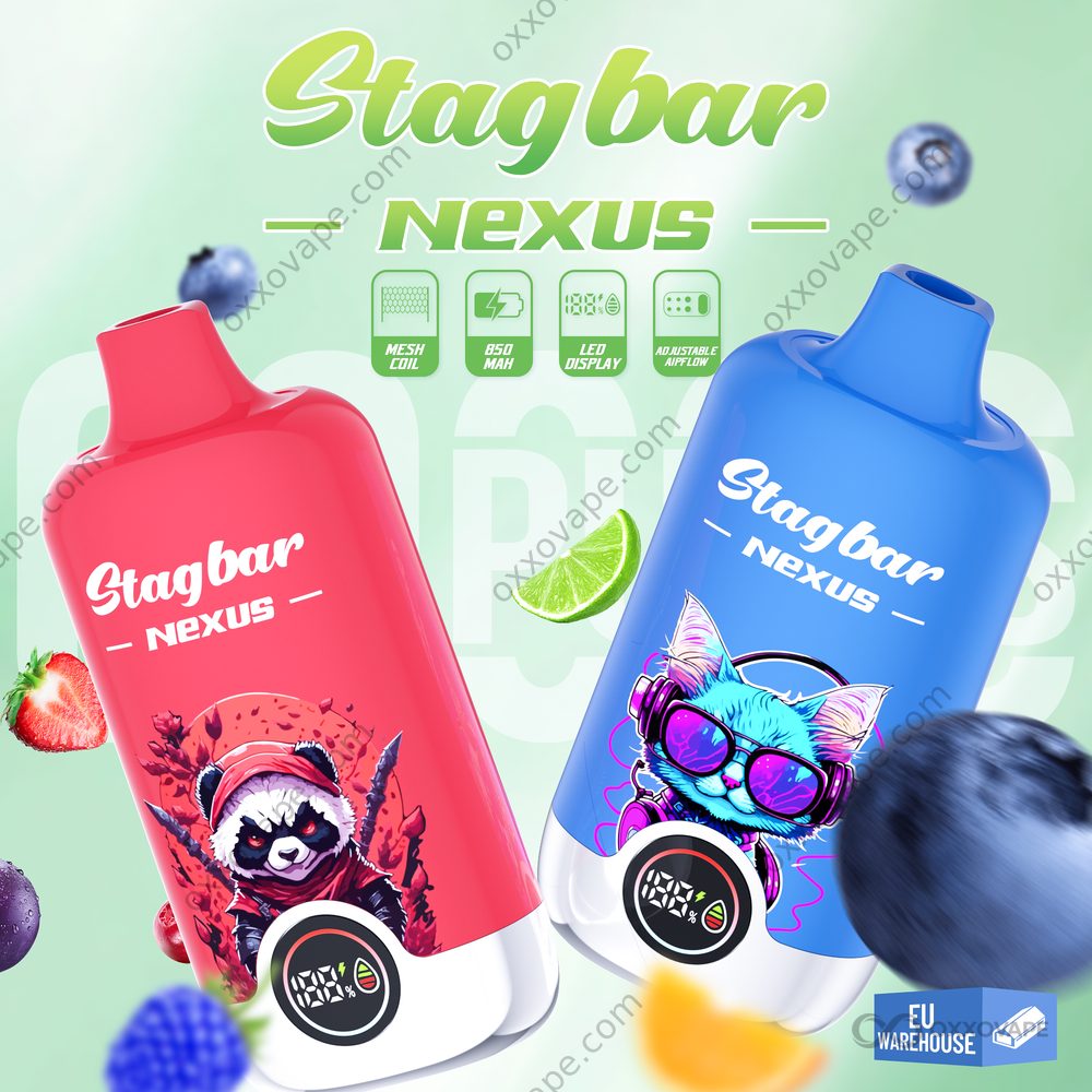 Stag Bar Nexus 60000 60K Puffs Disposable Vape with LED Display and Adjustable Airflow - EU Warehouse