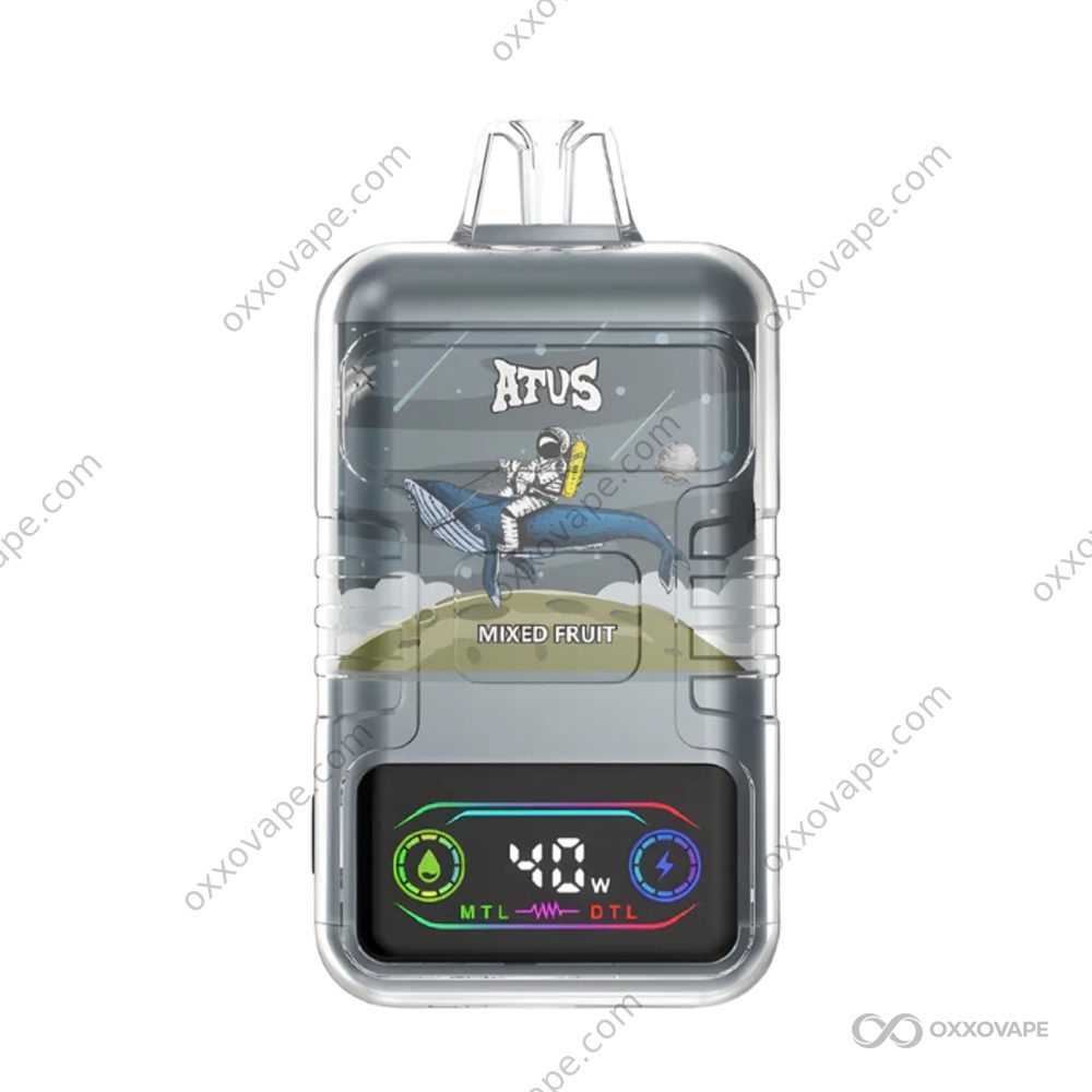Mixed Fruit flavor box for ATVS 30000 vape with colorful multi-fruit collage artwork