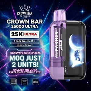 AL FAKHER Crown Bar 25000 Ultra Einweg-Vaporizer mit vollem Geschmack und intelligentem LED-Display