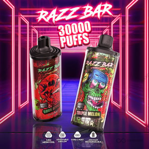 Gamme complète de saveurs jetables Razz Bar 30000 30K Puffs Vape avec les 16 variantes affichées