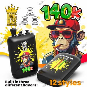Bang Blaze 140000 140K Puffs 3-in-1-Einweg-Vaporizer mit drei Geschmacksrichtungen, Dual-Mesh-Spule und Typ-C-Aufladung