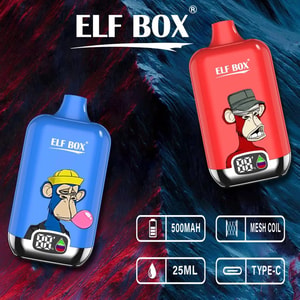 Jednorazowy waporyzator ELF BOX Digital 12000 Puffs z wyświetlaczem LED i ładowaniem typu C